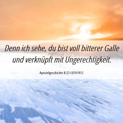 Picture 06 - Apostelgeschichte 8:23 LUTH1912 - Denn ich sehe, du bist voll bitterer Galle und - Bible Verse Picture