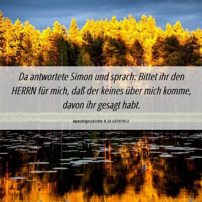 Picture 06 - Apostelgeschichte 8:24 LUTH1912 - Da antwortete Simon und sprach: Bittet ihr den - Bible Verse Picture