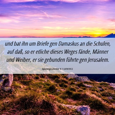 Picture 06 - Apostelgeschichte 9:2 LUTH1912 - und bat ihn um Briefe gen Damaskus an die - Bible Verse Picture