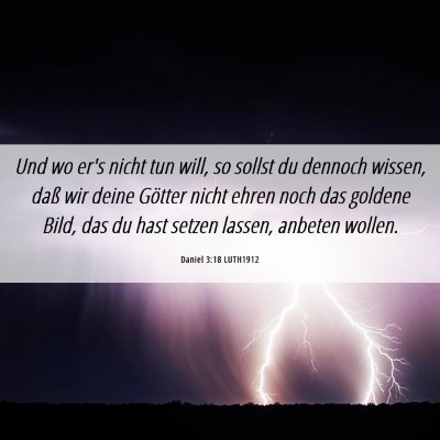 Picture 06 - Daniel 3:18 LUTH1912 - Und wo er's nicht tun will, so sollst du dennoch - Bible Verse Picture