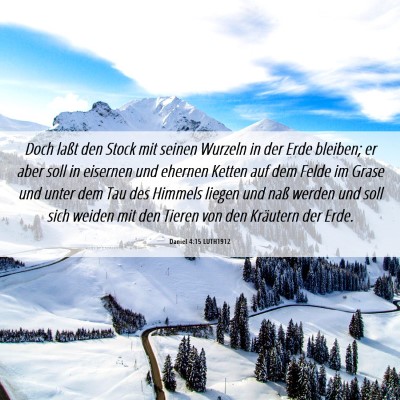 Picture 06 - Daniel 4:15 LUTH1912 - Doch laßt den Stock mit seinen Wurzeln in der - Bible Verse Picture