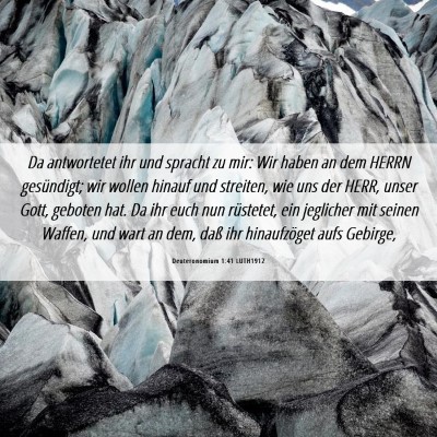 Picture 06 - Deuteronomium 1:41 LUTH1912 - Da antwortetet ihr und spracht zu mir: Wir haben - Bible Verse Picture