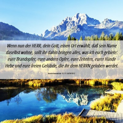 Picture 06 - Deuteronomium 12:11 LUTH1912 - Wenn nun der HERR, dein Gott, einen Ort erwählt, - Bible Verse Picture