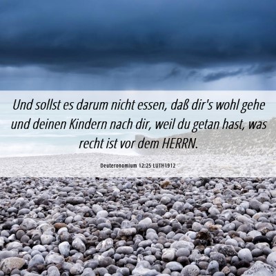 Picture 06 - Deuteronomium 12:25 LUTH1912 - Und sollst es darum nicht essen, daß dir's wohl - Bible Verse Picture