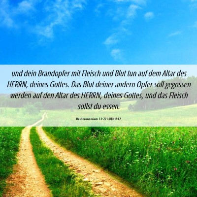 Picture 06 - Deuteronomium 12:27 LUTH1912 - und dein Brandopfer mit Fleisch und Blut tun auf - Bible Verse Picture