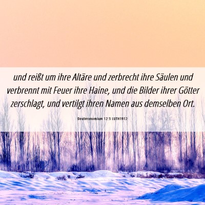 Picture 06 - Deuteronomium 12:3 LUTH1912 - und reißt um ihre Altäre und zerbrecht ihre - Bible Verse Picture