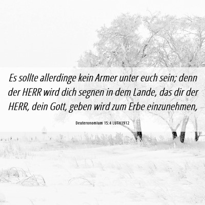 Picture 06 - Deuteronomium 15:4 LUTH1912 - Es sollte allerdinge kein Armer unter euch sein; - Bible Verse Picture