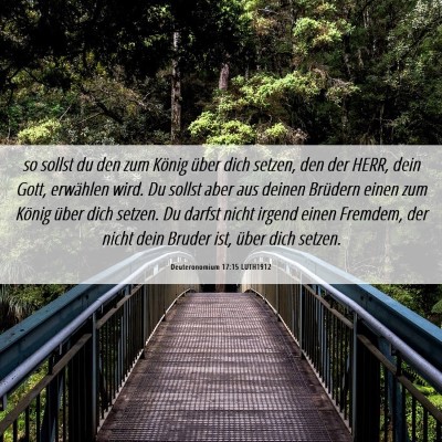 Picture 06 - Deuteronomium 17:15 LUTH1912 - so sollst du den zum König über dich setzen, - Bible Verse Picture