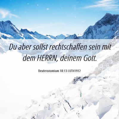 Picture 06 - Deuteronomium 18:13 LUTH1912 - Du aber sollst rechtschaffen sein mit dem HERRN, - Bible Verse Picture