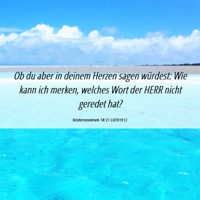 Picture 06 - Deuteronomium 18:21 LUTH1912 - Ob du aber in deinem Herzen sagen würdest: Wie - Bible Verse Picture