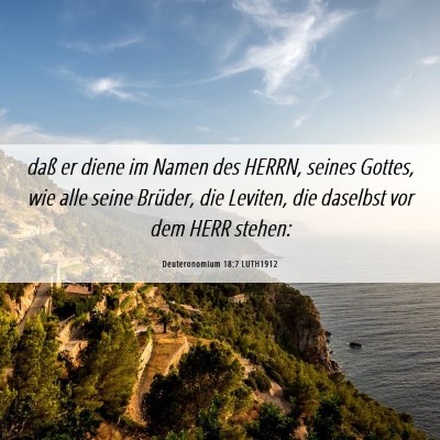 Picture 06 - Deuteronomium 18:7 LUTH1912 - daß er diene im Namen des HERRN, seines Gottes, - Bible Verse Picture