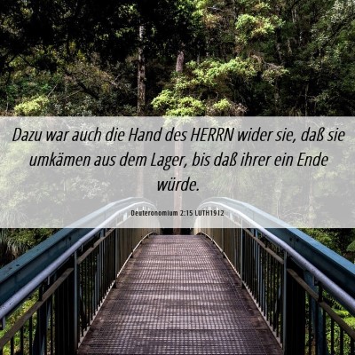Picture 06 - Deuteronomium 2:15 LUTH1912 - Dazu war auch die Hand des HERRN wider sie, daß - Bible Verse Picture