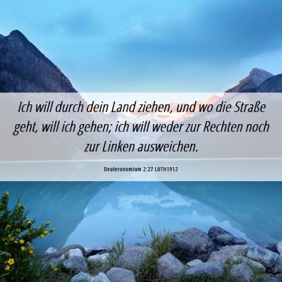 Picture 06 - Deuteronomium 2:27 LUTH1912 - Ich will durch dein Land ziehen, und wo die - Bible Verse Picture