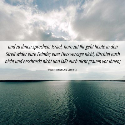 Picture 06 - Deuteronomium 20:3 LUTH1912 - und zu ihnen sprechen: Israel, höre zu! Ihr geht - Bible Verse Picture