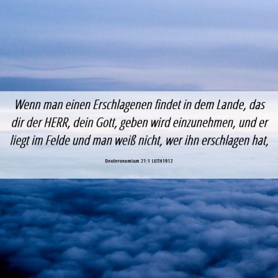 Picture 06 - Deuteronomium 21:1 LUTH1912 - Wenn man einen Erschlagenen findet in dem Lande, - Bible Verse Picture