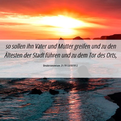 Picture 06 - Deuteronomium 21:19 LUTH1912 - so sollen ihn Vater und Mutter greifen und zu den - Bible Verse Picture