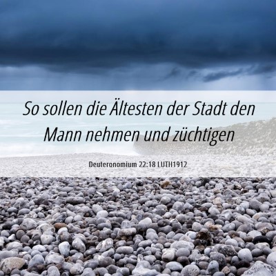 Picture 06 - Deuteronomium 22:18 LUTH1912 - So sollen die Ältesten der Stadt den Mann nehmen - Bible Verse Picture