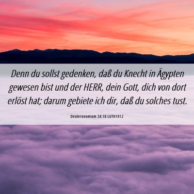 Picture 06 - Deuteronomium 24:18 LUTH1912 - Denn du sollst gedenken, daß du Knecht in - Bible Verse Picture