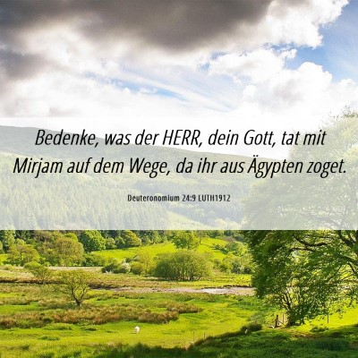 Picture 06 - Deuteronomium 24:9 LUTH1912 - Bedenke, was der HERR, dein Gott, tat mit Mirjam - Bible Verse Picture