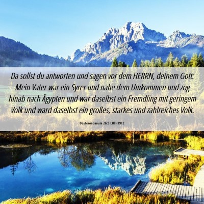 Picture 06 - Deuteronomium 26:5 LUTH1912 - Da sollst du antworten und sagen vor dem HERRN, - Bible Verse Picture