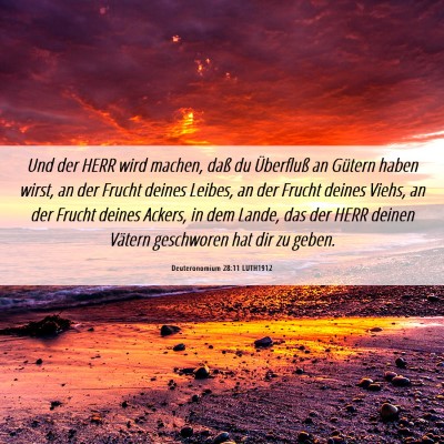 Picture 06 - Deuteronomium 28:11 LUTH1912 - Und der HERR wird machen, daß du Überfluß an - Bible Verse Picture