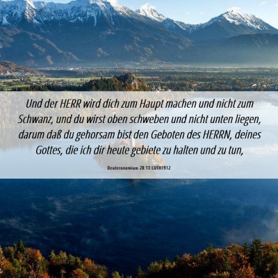 Picture 06 - Deuteronomium 28:13 LUTH1912 - Und der HERR wird dich zum Haupt machen und nicht - Bible Verse Picture
