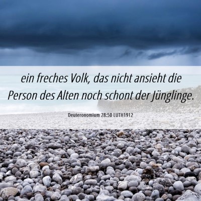 Picture 06 - Deuteronomium 28:50 LUTH1912 - ein freches Volk, das nicht ansieht die Person - Bible Verse Picture