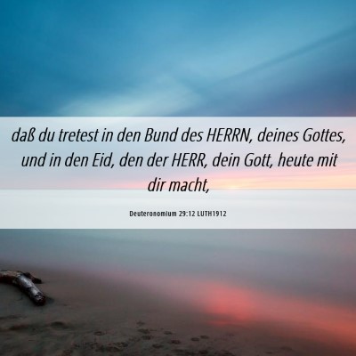 Picture 06 - Deuteronomium 29:12 LUTH1912 - daß du tretest in den Bund des HERRN, deines - Bible Verse Picture