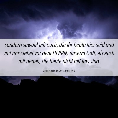 Picture 06 - Deuteronomium 29:15 LUTH1912 - sondern sowohl mit euch, die ihr heute hier seid - Bible Verse Picture