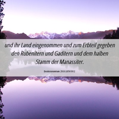 Picture 06 - Deuteronomium 29:8 LUTH1912 - und ihr Land eingenommen und zum Erbteil gegeben - Bible Verse Picture