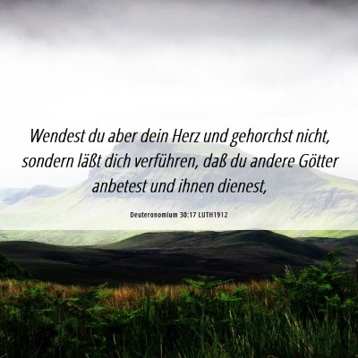 Picture 06 - Deuteronomium 30:17 LUTH1912 - Wendest du aber dein Herz und gehorchst nicht, - Bible Verse Picture