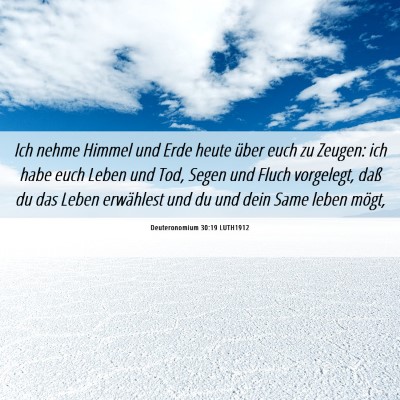 Picture 06 - Deuteronomium 30:19 LUTH1912 - Ich nehme Himmel und Erde heute über euch zu - Bible Verse Picture