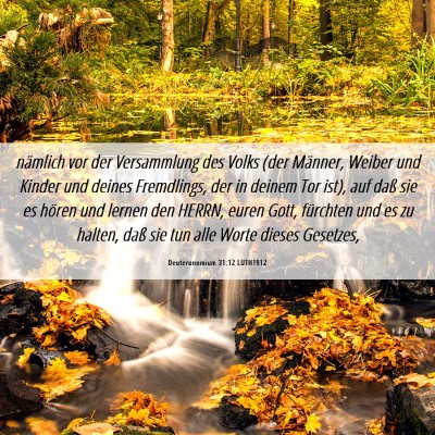 Picture 06 - Deuteronomium 31:12 LUTH1912 - nämlich vor der Versammlung des Volks (der - Bible Verse Picture