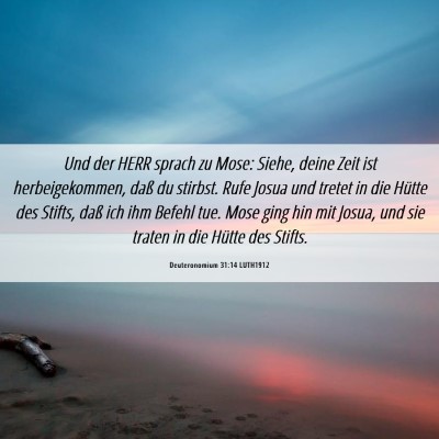 Picture 06 - Deuteronomium 31:14 LUTH1912 - Und der HERR sprach zu Mose: Siehe, deine Zeit - Bible Verse Picture