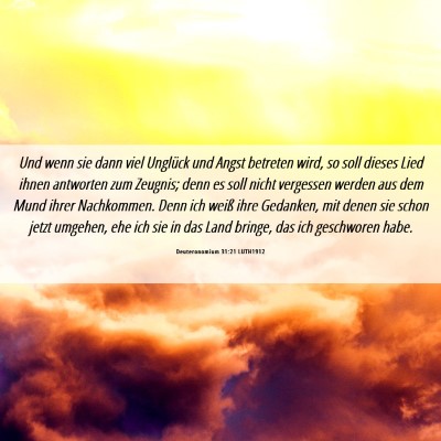 Picture 06 - Deuteronomium 31:21 LUTH1912 - Und wenn sie dann viel Unglück und Angst - Bible Verse Picture
