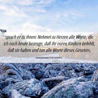 Picture 06 - Deuteronomium 32:46 LUTH1912 - sprach er zu ihnen: Nehmet zu Herzen alle Worte, - Bible Verse Picture