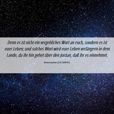 Picture 06 - Deuteronomium 32:47 LUTH1912 - Denn es ist nicht ein vergebliches Wort an euch, - Bible Verse Picture