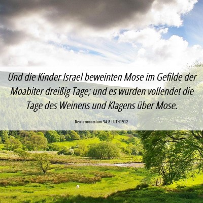 Picture 06 - Deuteronomium 34:8 LUTH1912 - Und die Kinder Israel beweinten Mose im Gefilde - Bible Verse Picture
