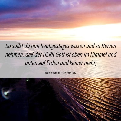 Picture 06 - Deuteronomium 4:39 LUTH1912 - So sollst du nun heutigestages wissen und zu - Bible Verse Picture