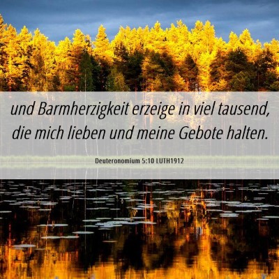 Picture 06 - Deuteronomium 5:10 LUTH1912 - und Barmherzigkeit erzeige in viel tausend, die - Bible Verse Picture