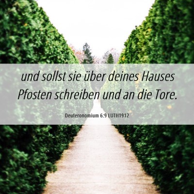 Picture 06 - Deuteronomium 6:9 LUTH1912 - und sollst sie über deines Hauses Pfosten - Bible Verse Picture