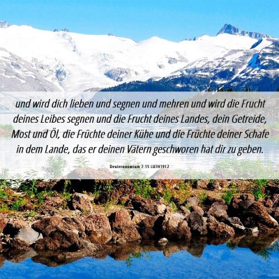 Picture 06 - Deuteronomium 7:13 LUTH1912 - und wird dich lieben und segnen und mehren und - Bible Verse Picture