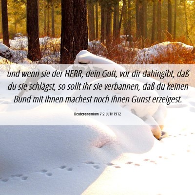 Picture 06 - Deuteronomium 7:2 LUTH1912 - und wenn sie der HERR, dein Gott, vor dir - Bible Verse Picture