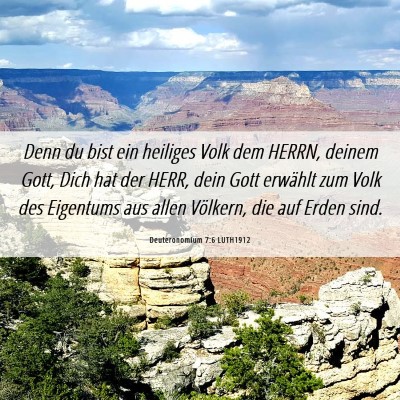 Picture 06 - Deuteronomium 7:6 LUTH1912 - Denn du bist ein heiliges Volk dem HERRN, deinem - Bible Verse Picture