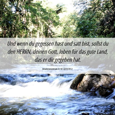 Picture 06 - Deuteronomium 8:10 LUTH1912 - Und wenn du gegessen hast und satt bist, sollst - Bible Verse Picture