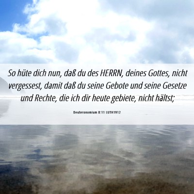Picture 06 - Deuteronomium 8:11 LUTH1912 - So hüte dich nun, daß du des HERRN, deines - Bible Verse Picture