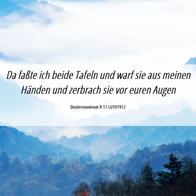 Picture 06 - Deuteronomium 9:17 LUTH1912 - Da faßte ich beide Tafeln und warf sie aus - Bible Verse Picture