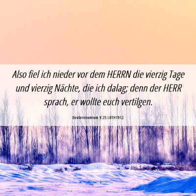Picture 06 - Deuteronomium 9:25 LUTH1912 - Also fiel ich nieder vor dem HERRN die vierzig - Bible Verse Picture