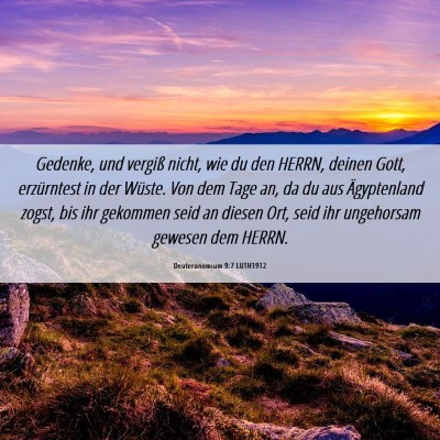 Picture 06 - Deuteronomium 9:7 LUTH1912 - Gedenke, und vergiß nicht, wie du den HERRN, - Bible Verse Picture
