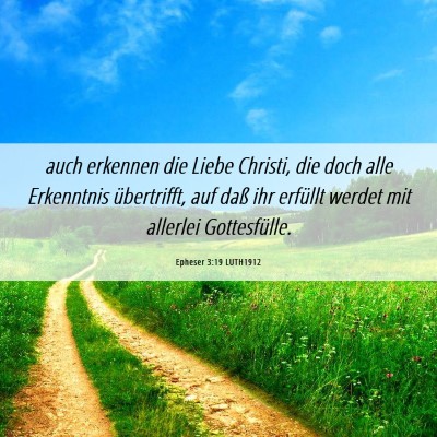 Picture 06 - Epheser 3:19 LUTH1912 - auch erkennen die Liebe Christi, die doch alle - Bible Verse Picture